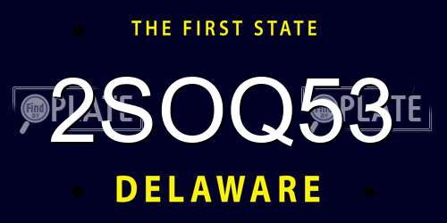 2SOQ53 Delaware License Plate