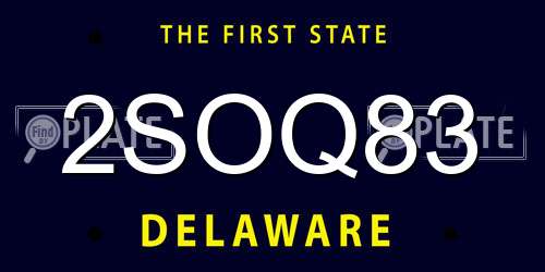 2SOQ83 Delaware License Plate