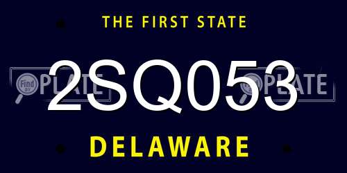 2SQ053 Delaware License Plate