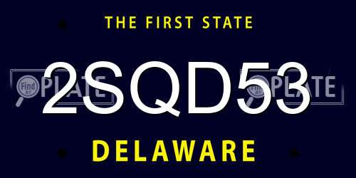 2SQD53 Delaware License Plate