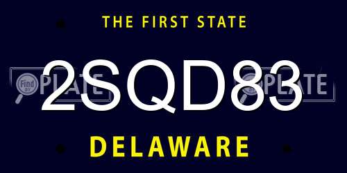 2SQD83 Delaware License Plate