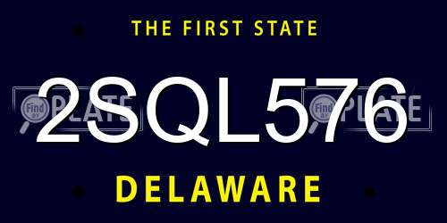 2SQL576 Delaware License Plate