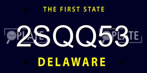 2SQQ53 Delaware License Plate