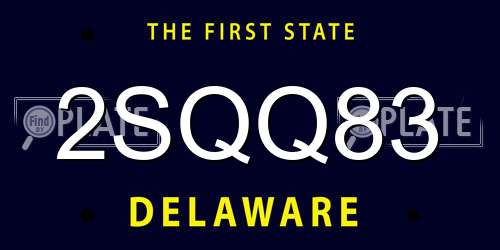 2SQQ83 Delaware License Plate