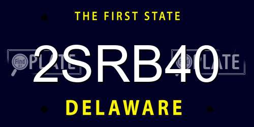 2SRB40 Delaware License Plate