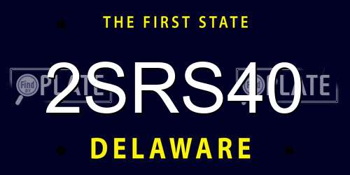 2SRS40 Delaware License Plate