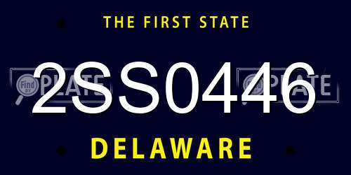 2SS0446 Delaware License Plate