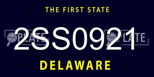 2SS0921 Delaware License Plate
