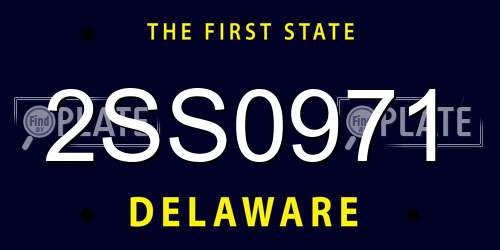 2SS0971 Delaware License Plate