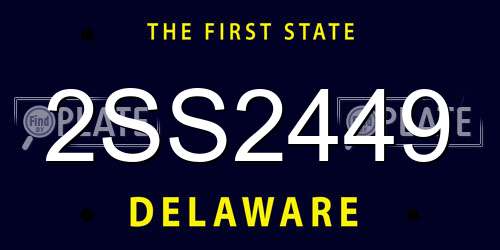 2SS2449 Delaware License Plate