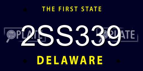2SS339 Delaware License Plate