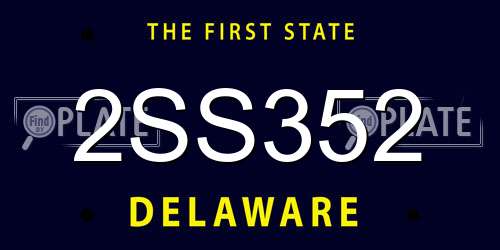 2SS352 Delaware License Plate