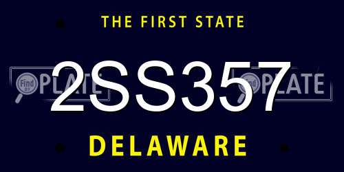 2SS357 Delaware License Plate
