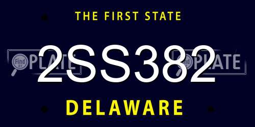 2SS382 Delaware License Plate
