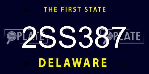 2SS387 Delaware License Plate
