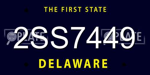 2SS7449 Delaware License Plate