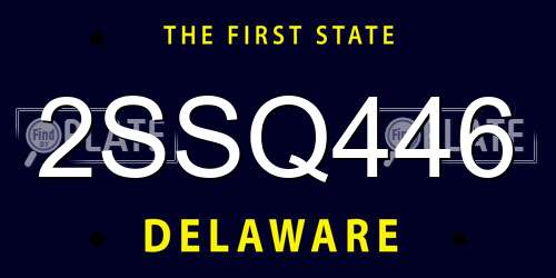 2SSQ446 Delaware License Plate