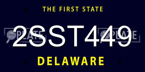 2SST449 Delaware License Plate