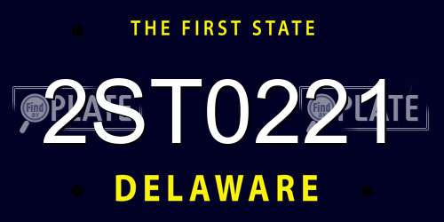 2ST0221 Delaware License Plate