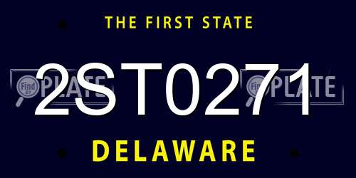 2ST0271 Delaware License Plate