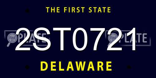 2ST0721 Delaware License Plate