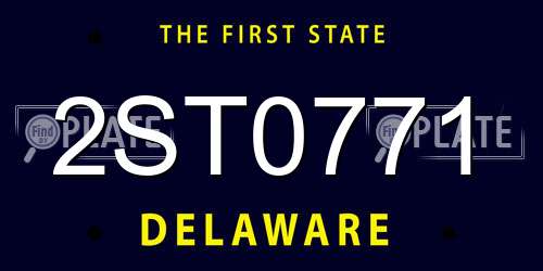 2ST0771 Delaware License Plate