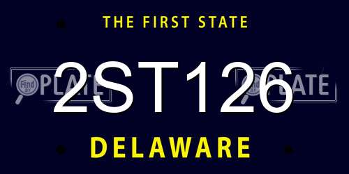 2ST126 Delaware License Plate