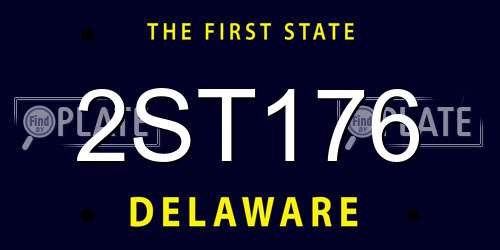 2ST176 Delaware License Plate