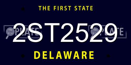 2ST2529 Delaware License Plate