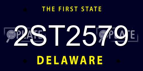 2ST2579 Delaware License Plate