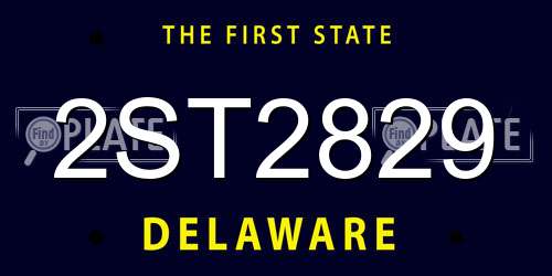 2ST2829 Delaware License Plate