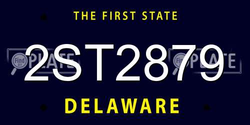 2ST2879 Delaware License Plate