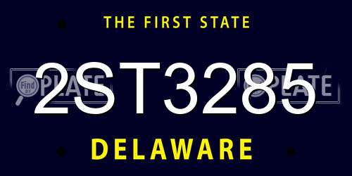 2ST3285 Delaware License Plate
