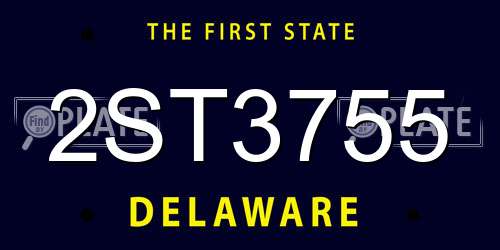 2ST3755 Delaware License Plate