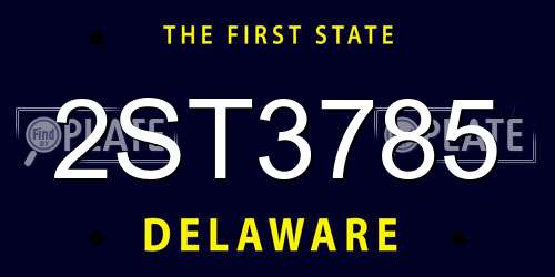 2ST3785 Delaware License Plate