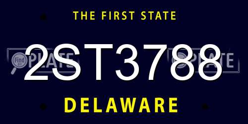 2ST3788 Delaware License Plate