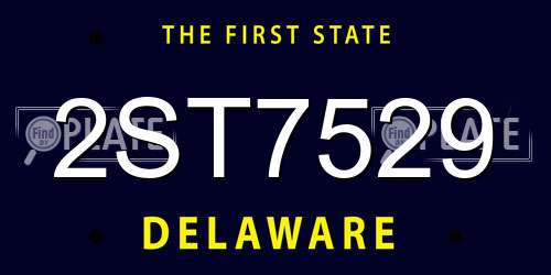 2ST7529 Delaware License Plate