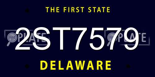 2ST7579 Delaware License Plate
