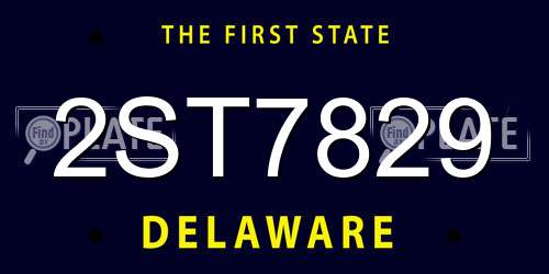 2ST7829 Delaware License Plate