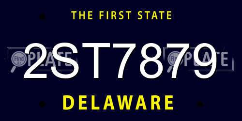 2ST7879 Delaware License Plate