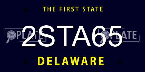 2STA65 Delaware License Plate