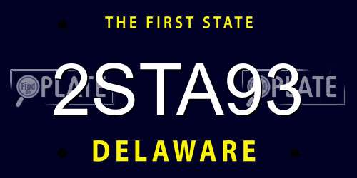 2STA93 Delaware License Plate