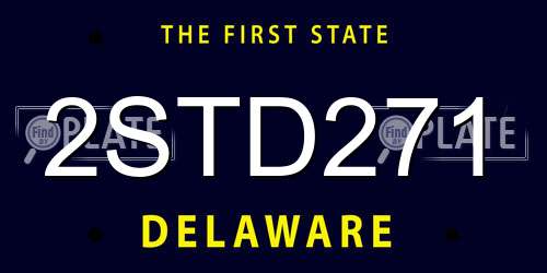 2STD271 Delaware License Plate