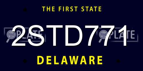 2STD771 Delaware License Plate