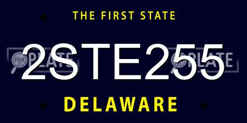 2STE255 Delaware License Plate