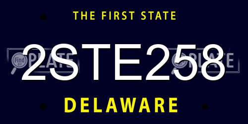2STE258 Delaware License Plate