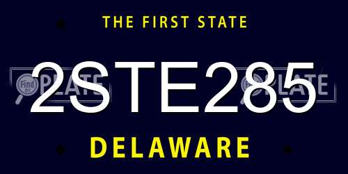 2STE285 Delaware License Plate