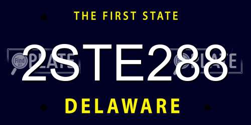 2STE288 Delaware License Plate