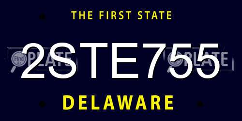 2STE755 Delaware License Plate