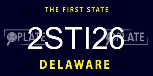 2STI26 Delaware License Plate